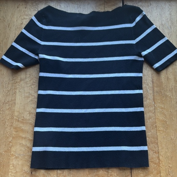 Ralph Lauren deep navy and white striped cotton boatneck shirt - Picture 3 of 4